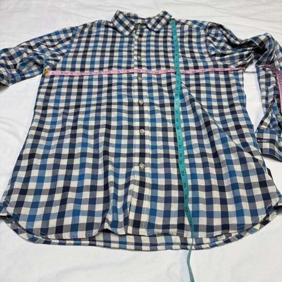 The North Face Men’s Blue Gingham Check Long Sleeve Button Up Shirt Medium EUC - Picture 6 of 8